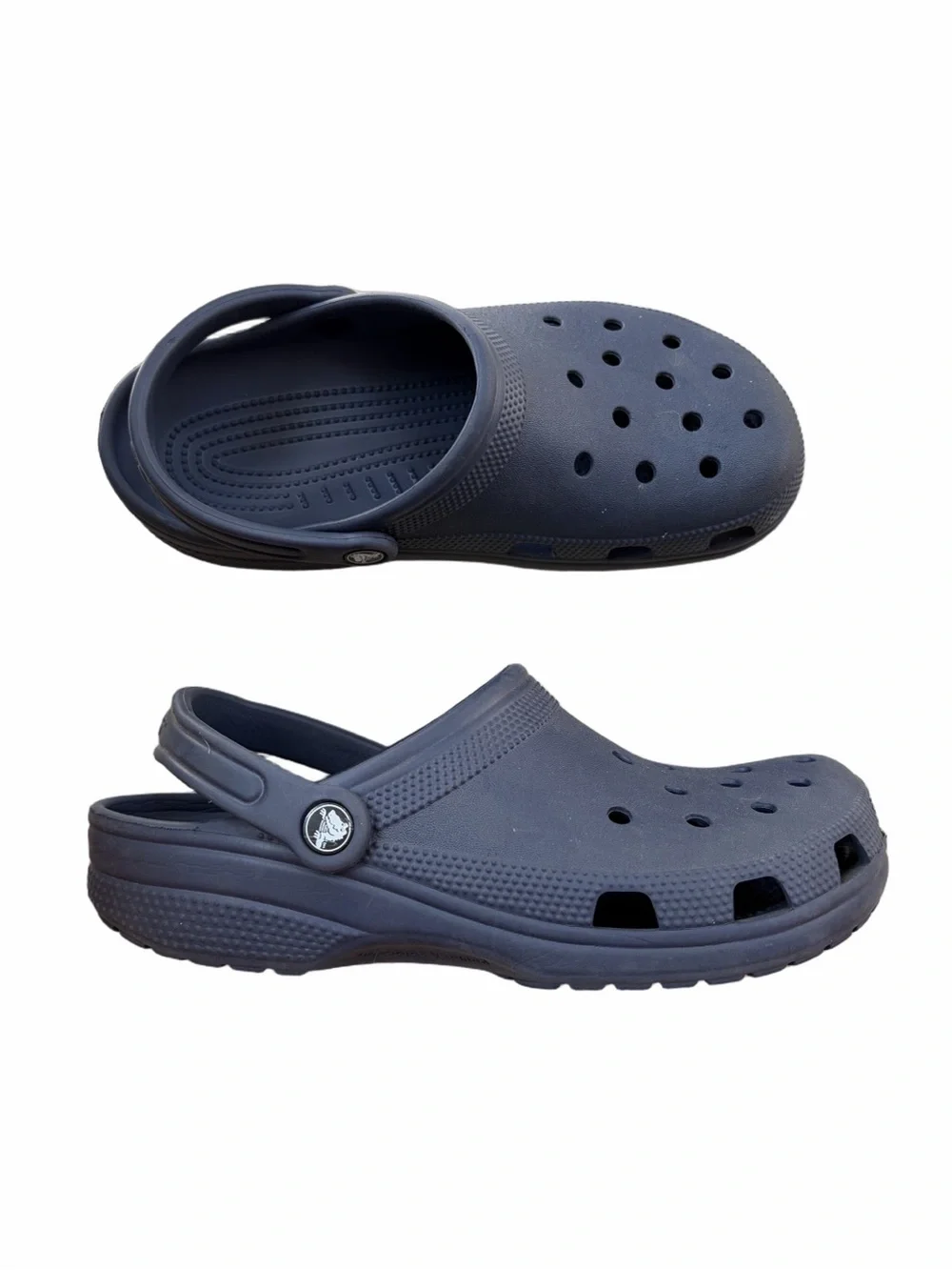 Crocs Size Men's 8, Women's 10 Navy Blue Clogs Sandals Outdoor Slip On